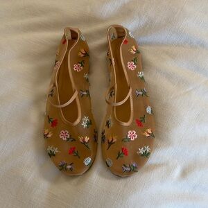 Floral Mesh Women's Ballet Flats